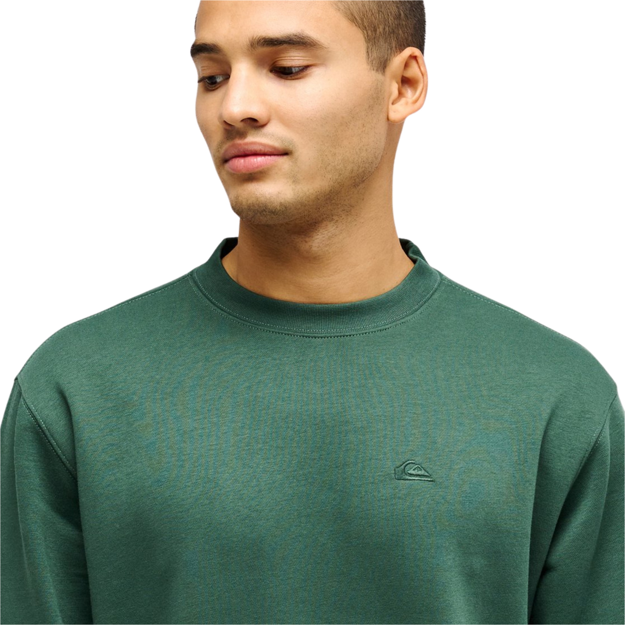 2026 Quiksilver Mens Salt Water Crew Sweatshirt EQYFT05158 - Forest